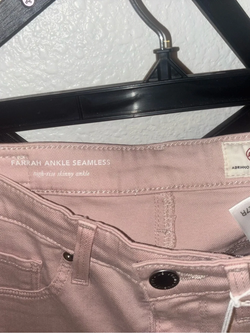 AG Adriano Goldschmied Farrah Ankle Seamless Pink Skinny Jeans NWT 27 - Picture 5 of 6
